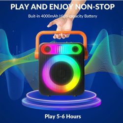 VTSGN Portable Bluetooth Karaoke Machine for Adults – PA System with 2 Wireless Microphones, Disco Lights, Perfect for Outdoor Parties & Family Gather
