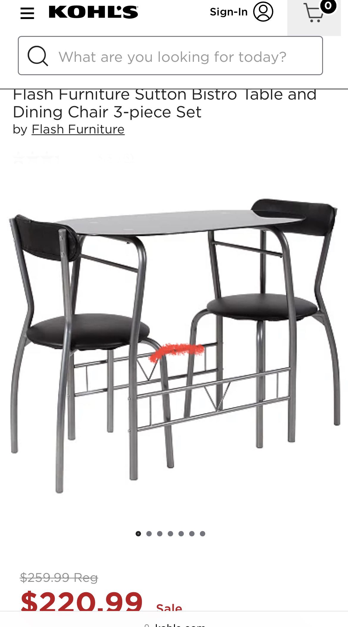 Furniture Sutton Bistro Table and Dining Chair 3-piece Set