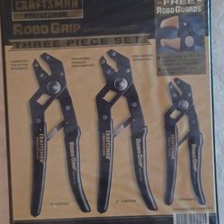 Craftsman Professional Robo Grip 3-Piece Set Pliers~ Open Box 