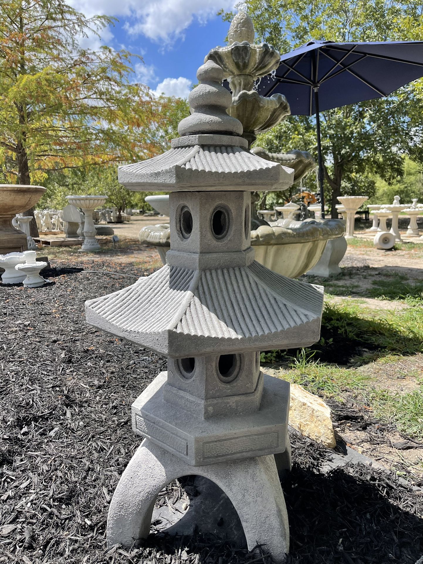 Concrete Pagodas And Lanterns