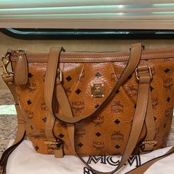 Authentic MCM Mediun Tote With Crossbody Strap