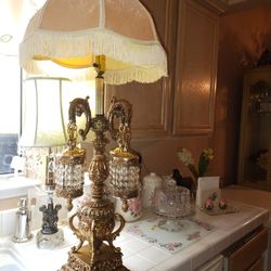 Crystal &Brass Lamp 