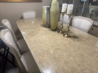 Dinning table with china