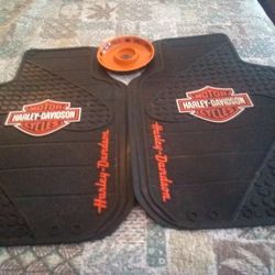 2 Brand New Harley Davidson Floor Mats &Harley Davidson Ashtray