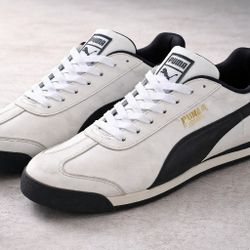 Puma Roma White/Black Men’s Size 9 – Cleaned, Good Condition