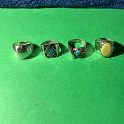 Sterling Silver Rings. (4)
