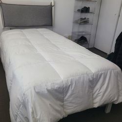 Twin XL Bed Frame, Nightstand, and Chest with 5 drawers