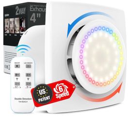 4-Inch Exhaust Fan with RGB Light and Remote