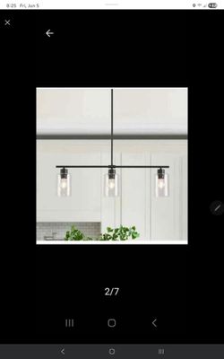 KLSS 3 Lights Pendant Lighting for Kitchen Island. 3 Tier Linear Pendant Chandeliers with 1 Base,Modern Farmhouse Island Light with Clear Glass,Adjust