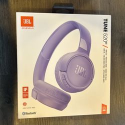 Purple JBL Tune 520BT Wireless Headphones. 