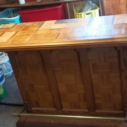 Wooden Bar With Brass Pool For Foot Rest