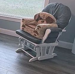 Gray & White Rocking Chair