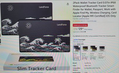 New! 2 pack, Wallet Tracker Card, waterproof, iOS only Apple Find My