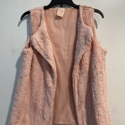 Pink faux fur vest