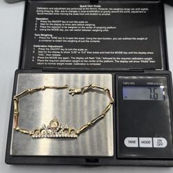 Solid 14kt Gold 15 Bracelet Pulsera De Oro 14kt 15 Quinceañera 