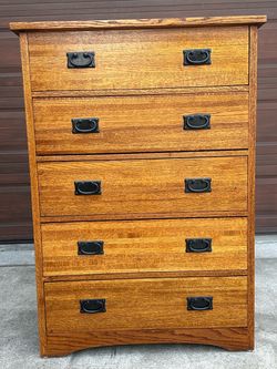 Solid Wood Mission 5-Drawer Chest/Dresser