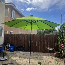 9” FT Solar Light Market Umbrella Patio Color: Lime Green Base Not Included 