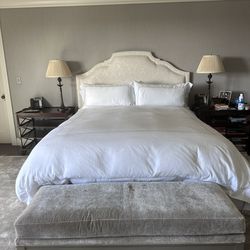 Upholstered Courtland Bench with Tapered Legs