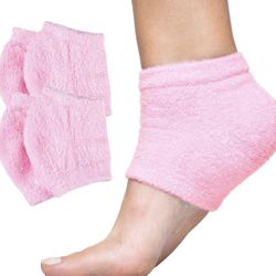 ZenToes Fuzzy Gel Heel Socks, 2 Pairs, Pink