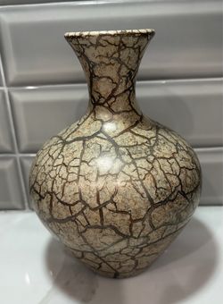 Haeger tan khaki grey decorative vase decoration