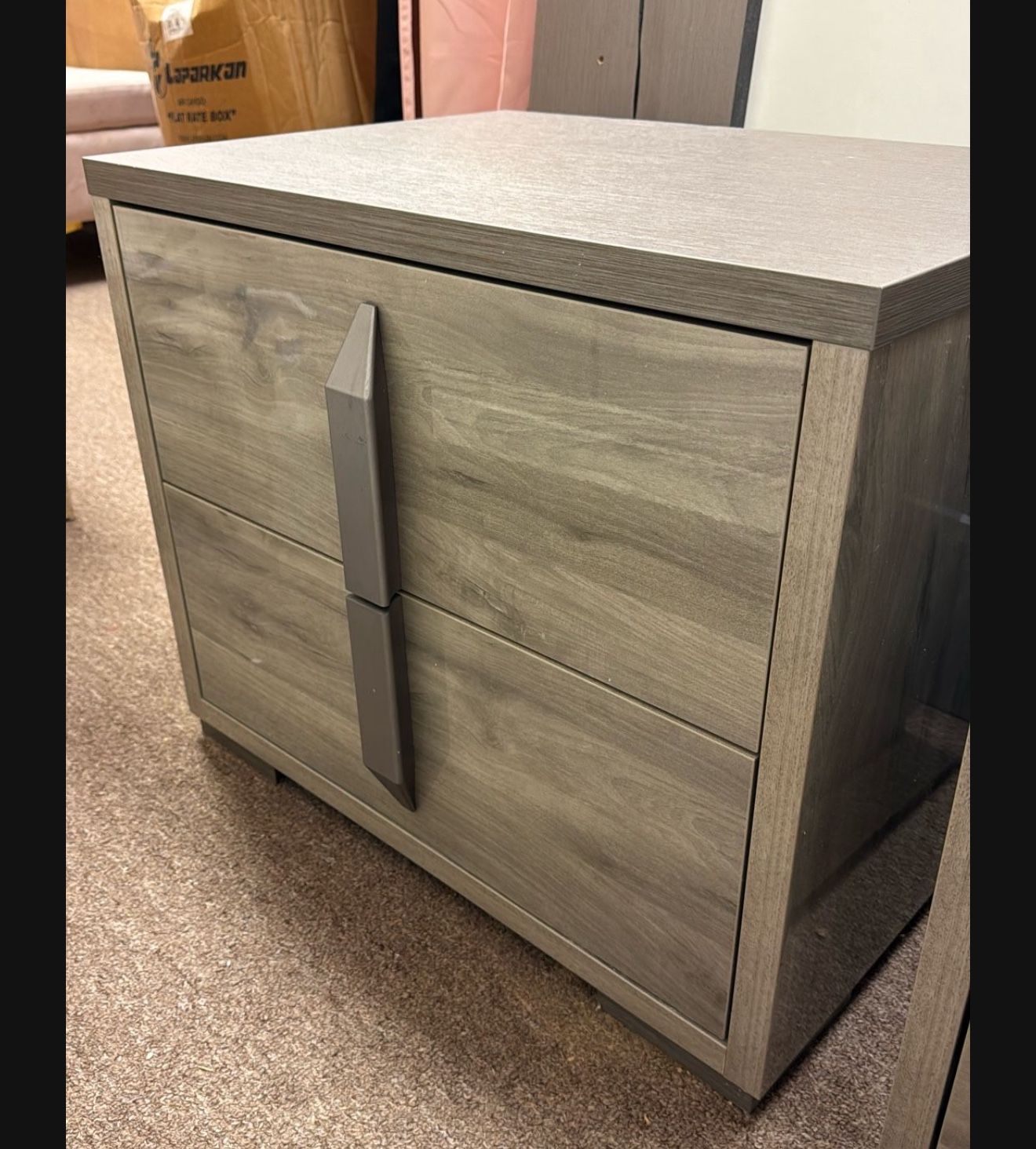 2 Gray End Tables High Quality 
