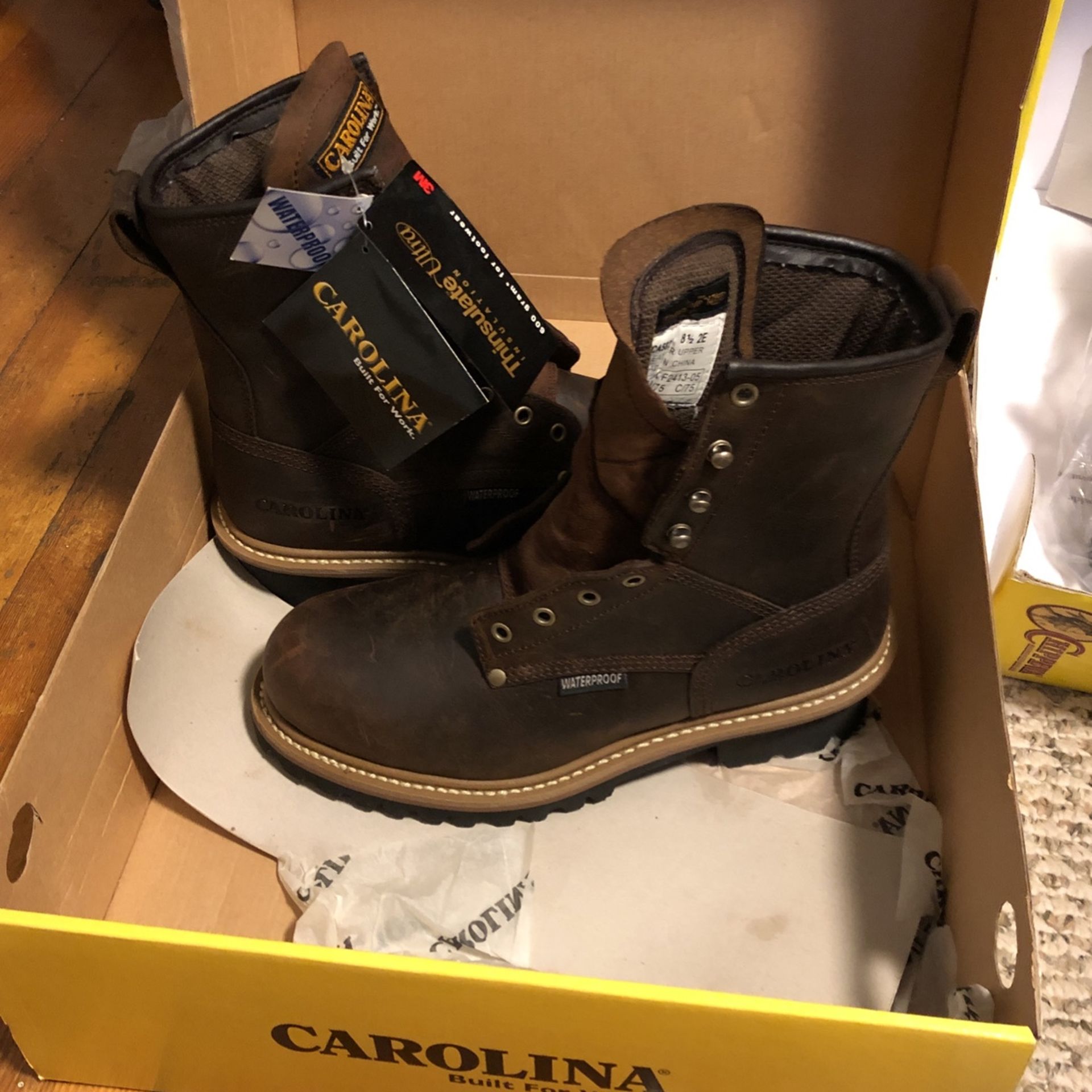 Carolina Men's 8" Steel Toe Waterproof Insulated Logger Size 8.5