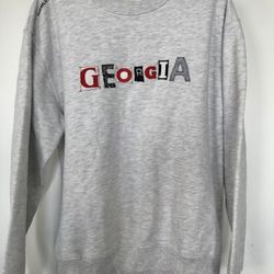 Unemployed Denim Georgia Gray Long Sleeve Crew Neck Sweatshirt L