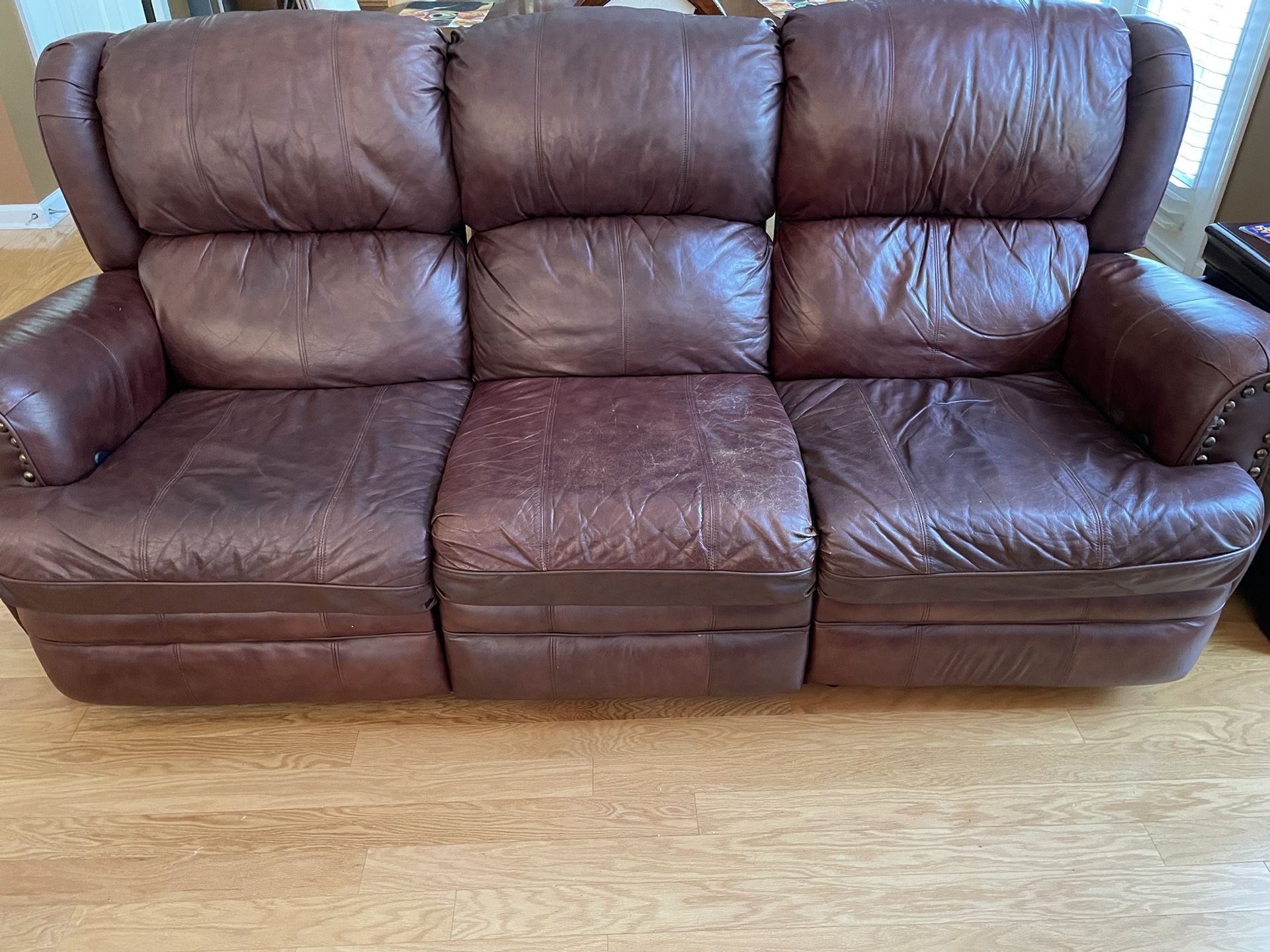Leather Sofa and Loveseat- Recliner