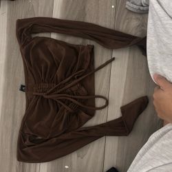 Brown Crop Shirt 