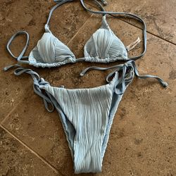 Bikini Set (Top & Bottom) Bathing Suit, Blue, Size 6 US, Swimwear