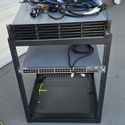 Network Rack, Juniper Switch, Synology NAS