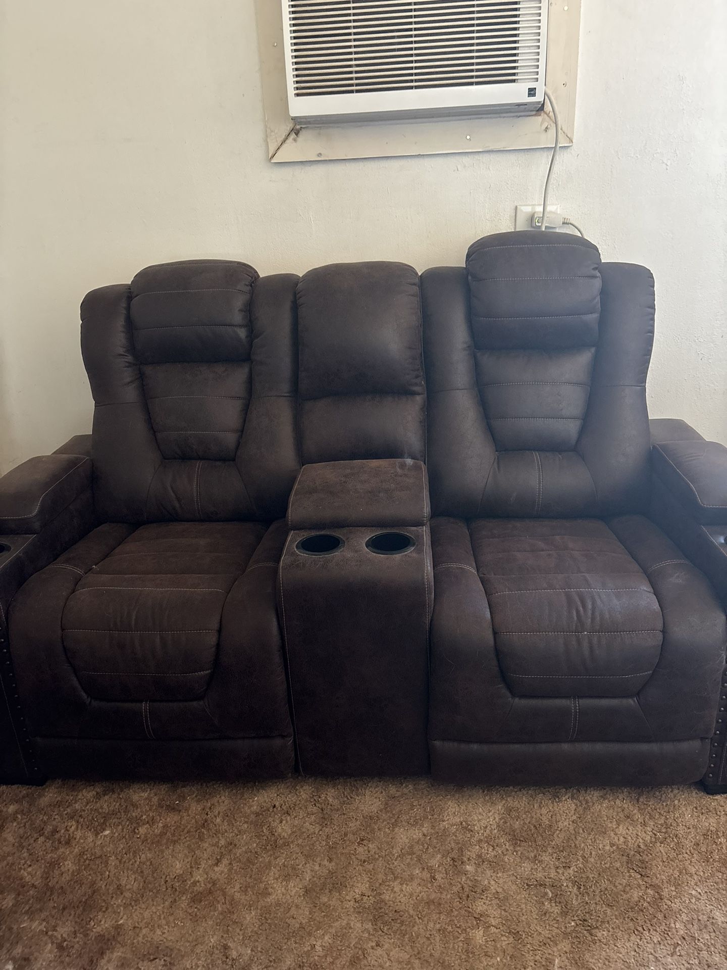 Ashly Leather Couch Set