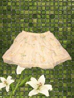 Cute Whimsy Floral Pleated Skirt