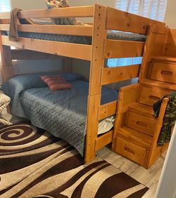 Moving – Full Size Bunkbeds w/ stairs/storage/dresser and mattresses