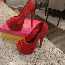 Red Peep Toe Heel 