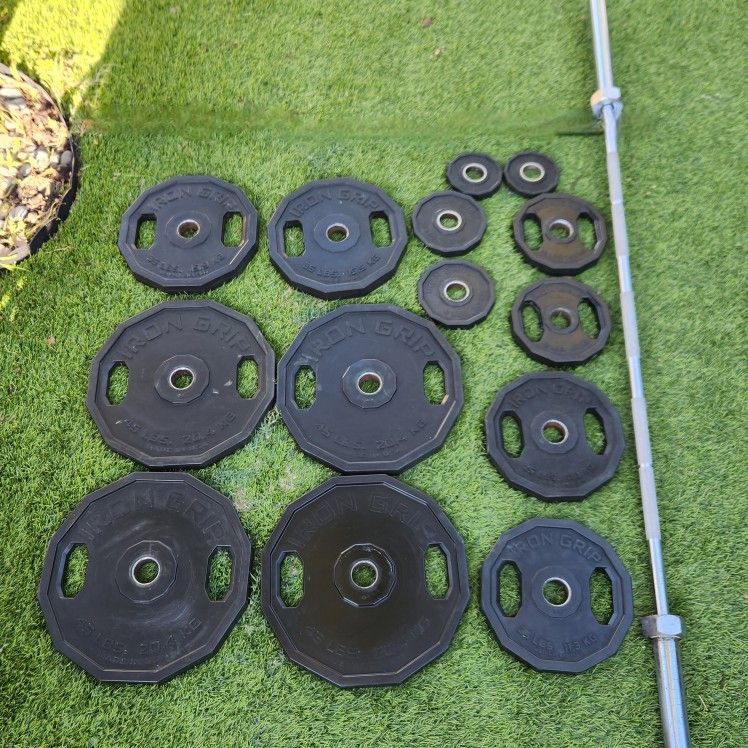 Iron Grip Olympic Weights And Barbell