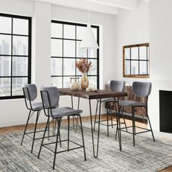 Nature's Edge Slate/Grey Counter Dining Table w/ 4 Owen Stools