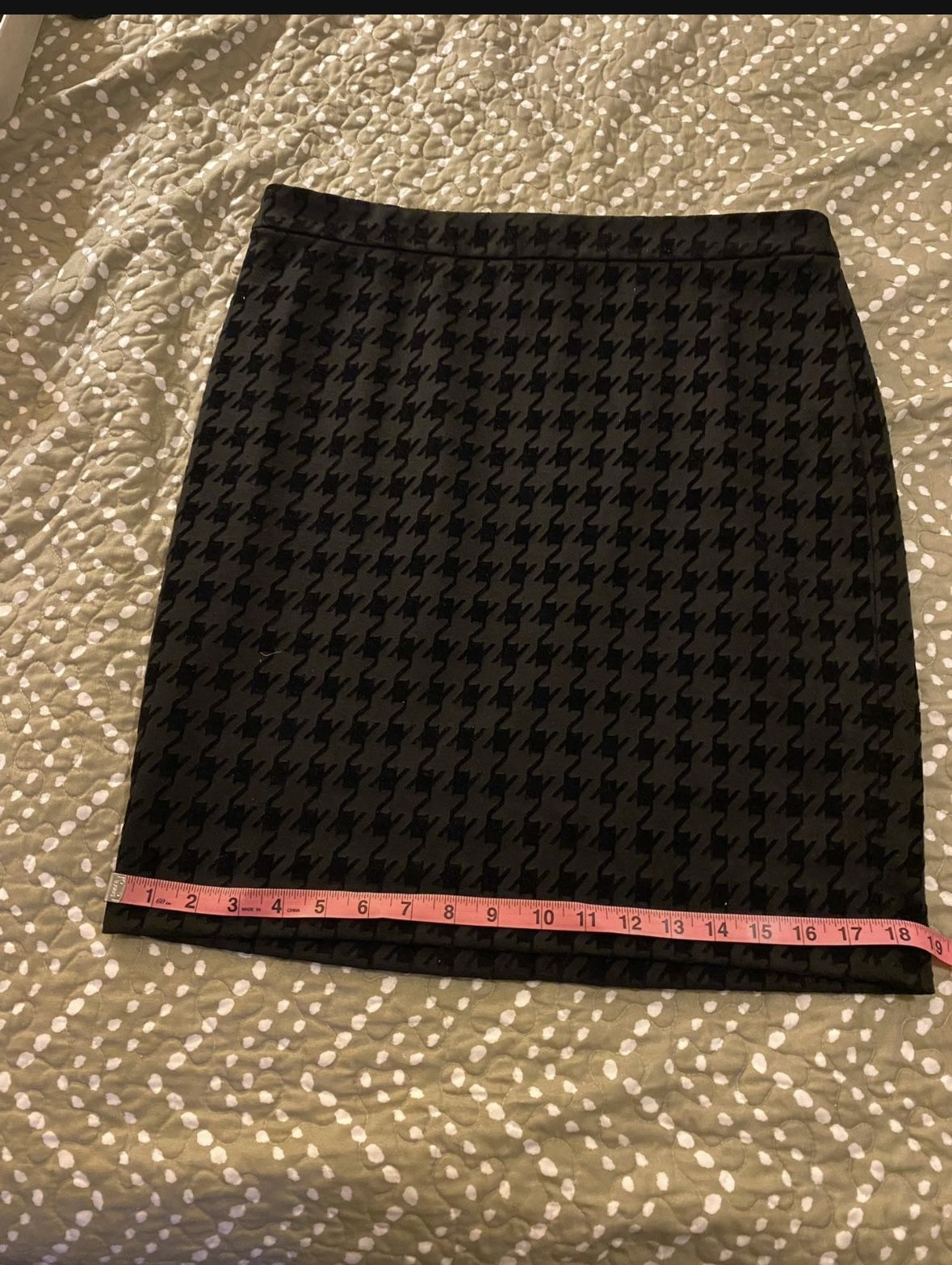 Vintage Ann Taylor Loft Houndstooth Mini Pencil Skirt 8