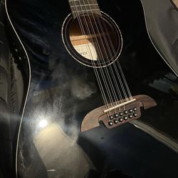 Alvarez AD60CE 12-String Dreadnought Acoustic-Electric Guitar Black