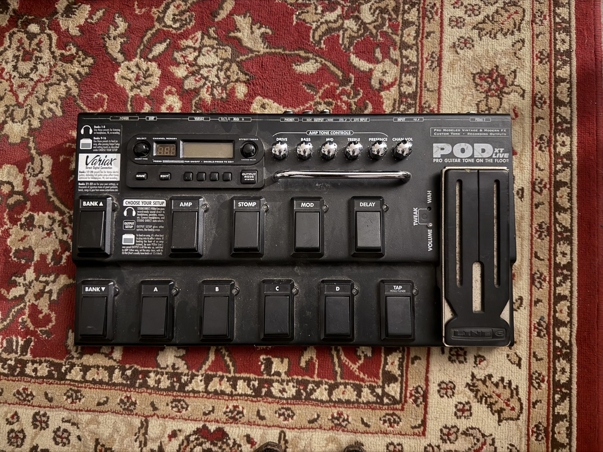 Line 6 POD XT Live Guitar Pedal Effects Board