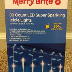 30 Count LED Super Sparkling Icicle Lights, LED Lights, Christmas Lights, Christmas Decorations, Christmas Stuff