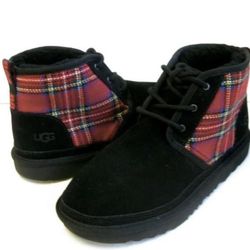 UGG Black & Red Kid Holiday Boots (Unisex)