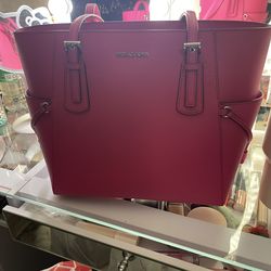 Authentic MK fuchsia pink tote bag