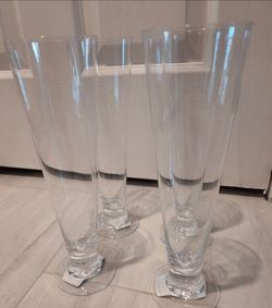 Set of 4 Lead Crystal Pilsner Glasses