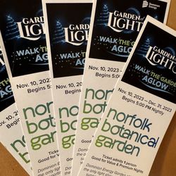 5 Garden Of Lights Tickets - Norfolk Botanical Garden