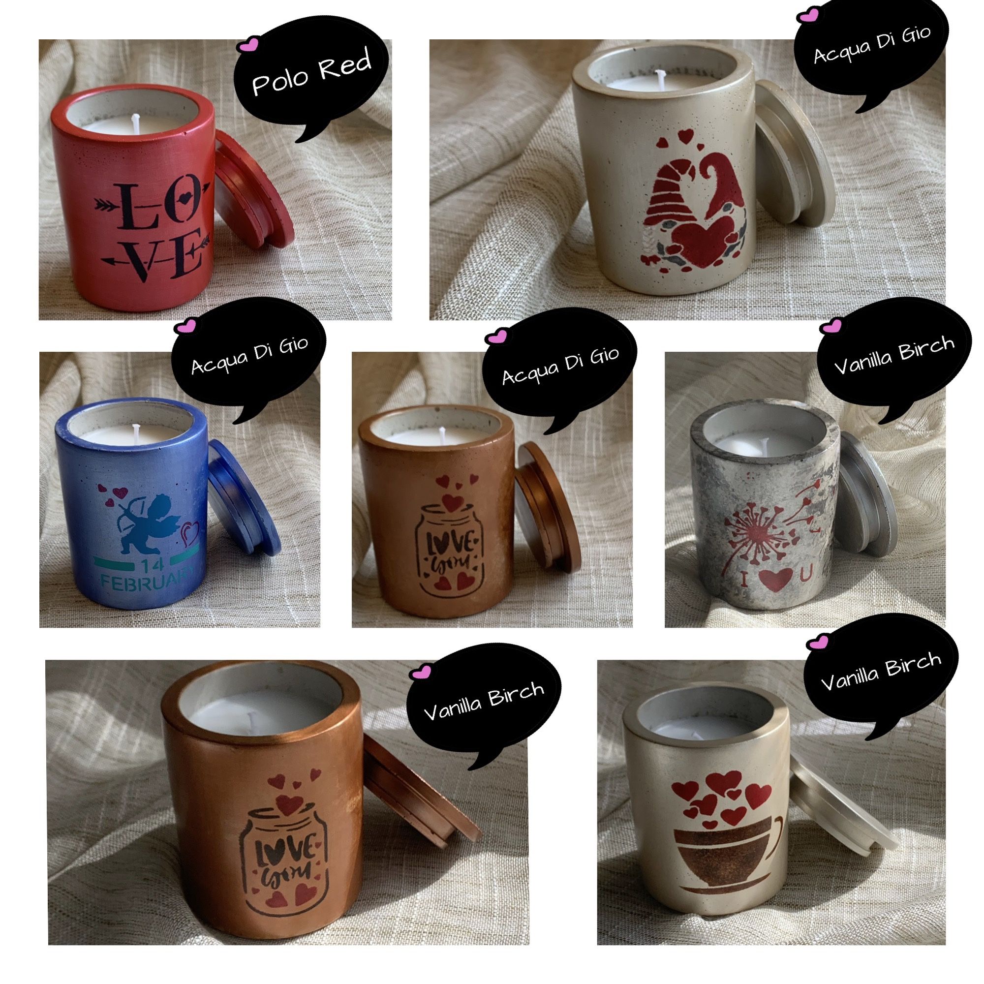 Scented Candles - Valentine Collection