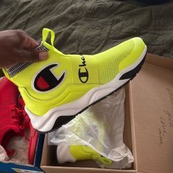 Yellow and Grey Champion shoes Size 12
