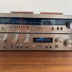 A Vintage Pioneer SA 710  Amplifier and matching TX 610 Tuner Set (Silver Face)