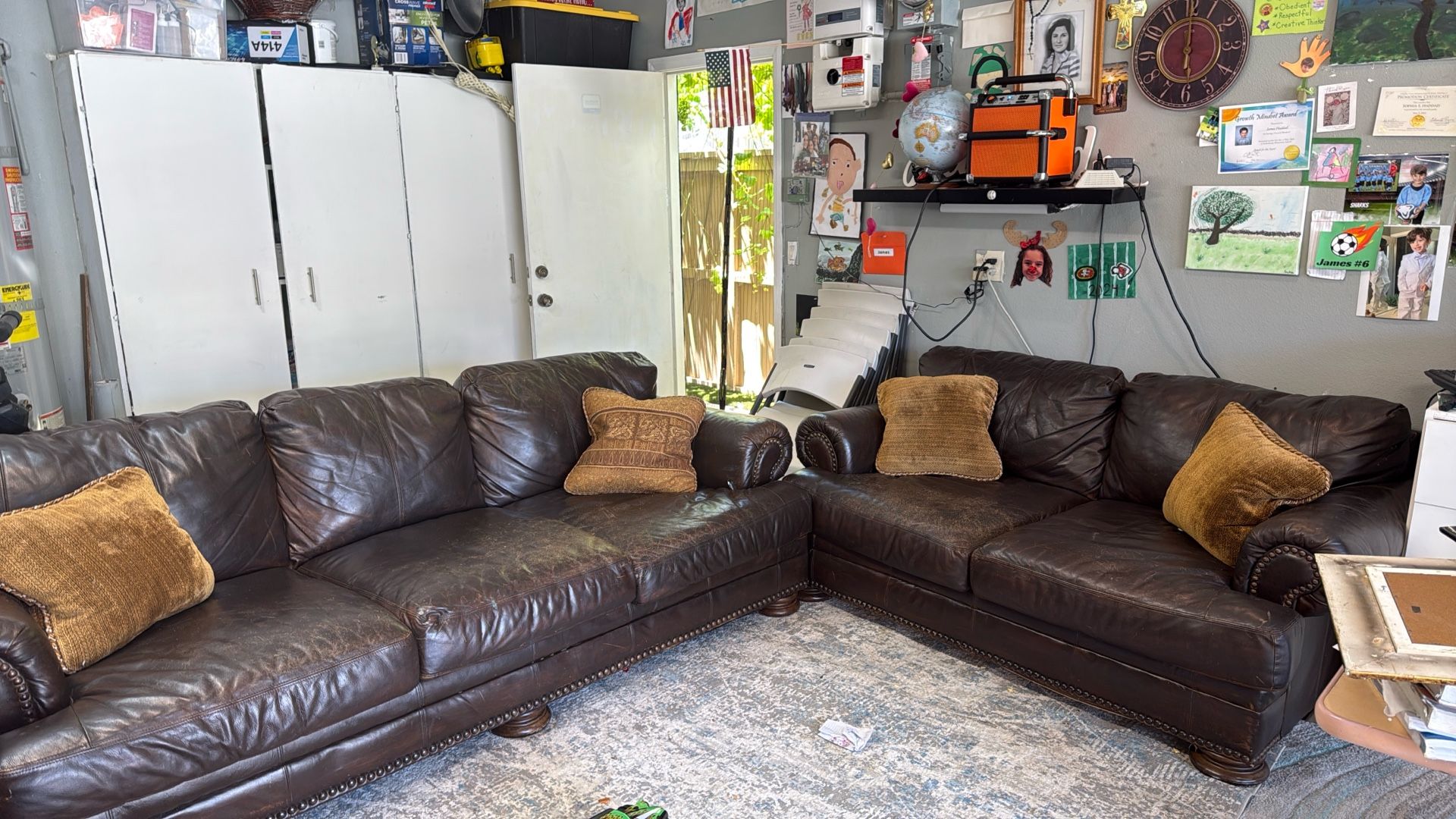 Brown Leather Couches