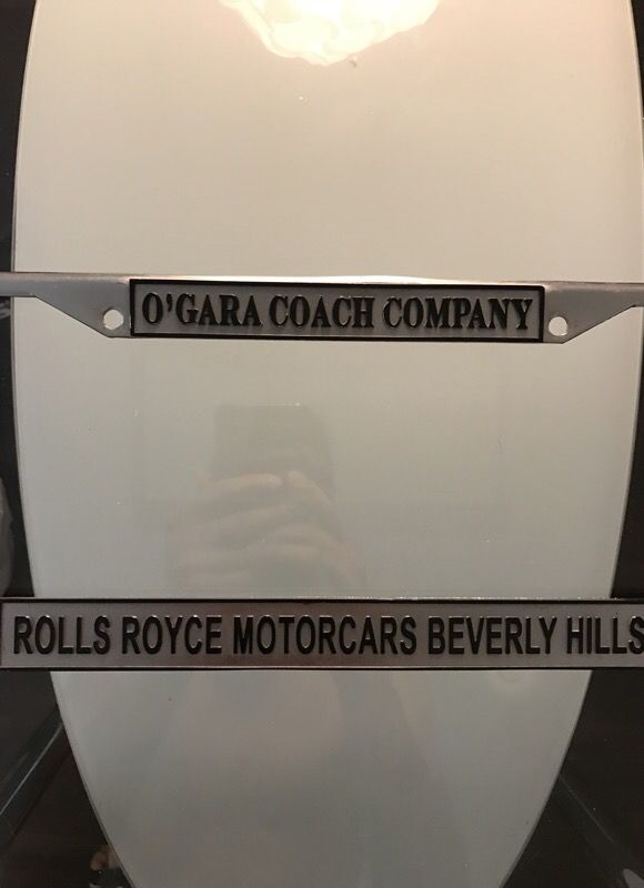 Rolls-Royce license plate frame O'Gara coach company Beverly Hills